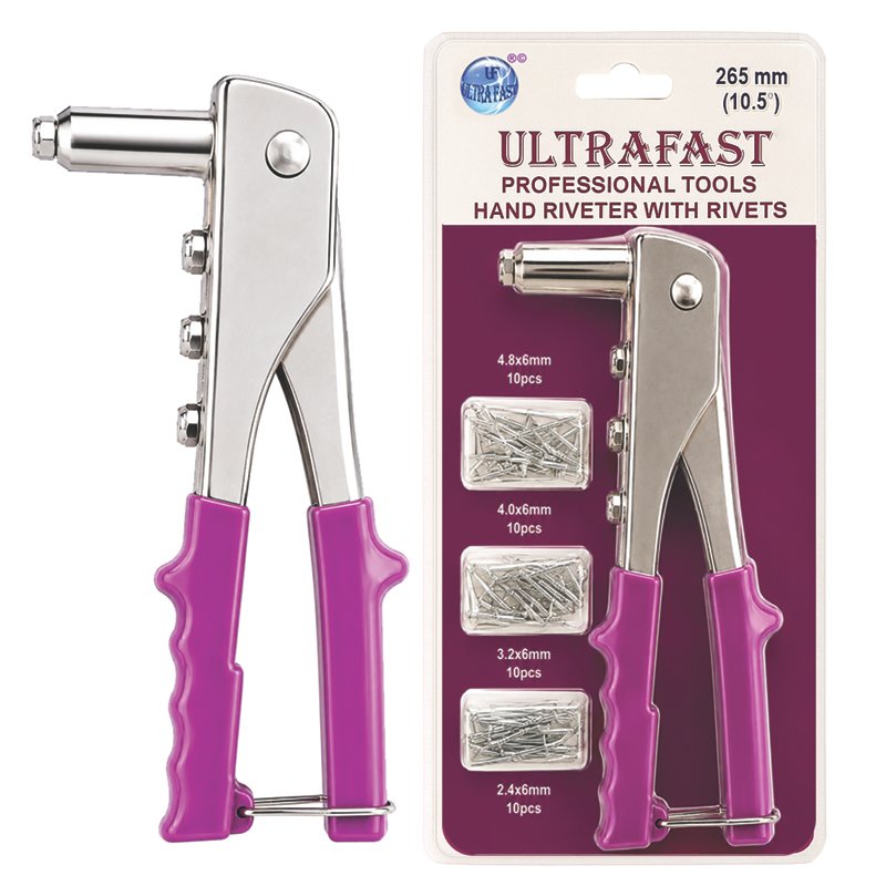 HAND RIVETER 265MM WITH 40 PCS RIVETS